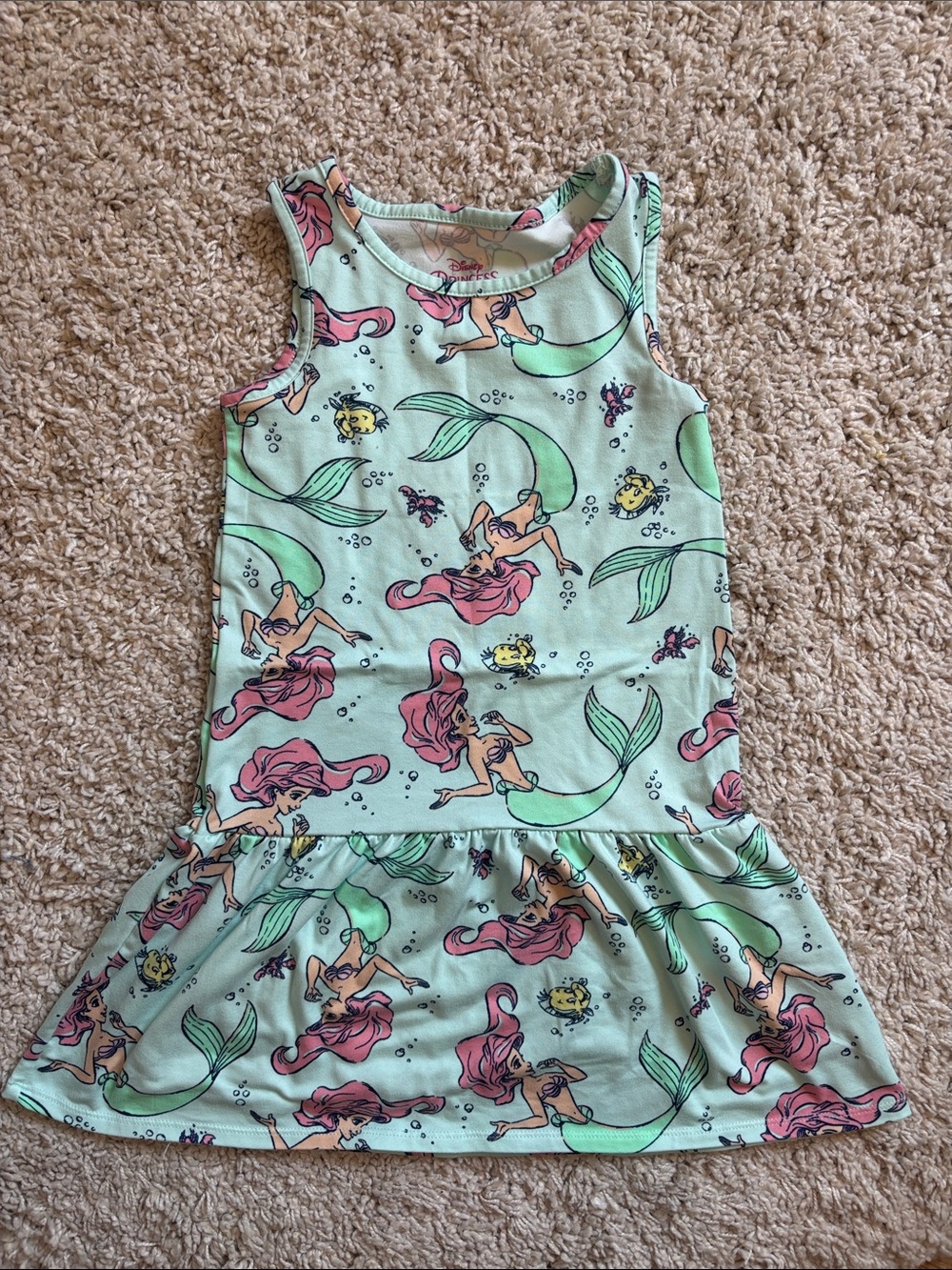 Disney | Girls Mint Green Mermaid Print Dress 👀